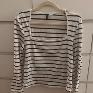 Striped Black and White Women's Top